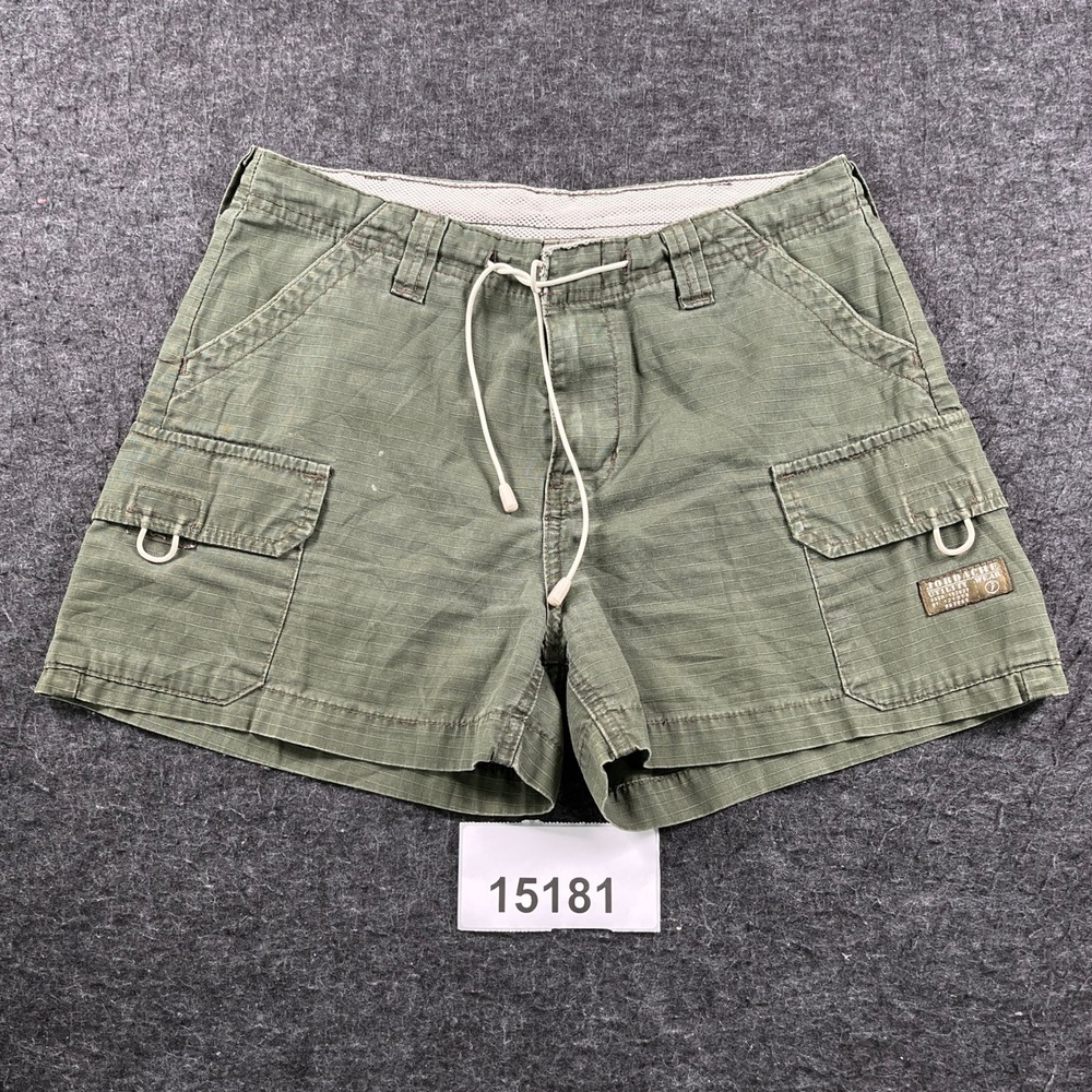 Jordache Cargo Shorts Womens 7/8 Green Cotton Utility Pockets Drawstring Outdoor